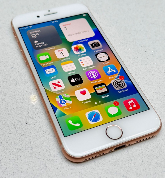 Apple iPhone 8 – 64GB – Rose Gold – Unlocked – Very Good - NEW BATTERY FITTED 100% HEALTH